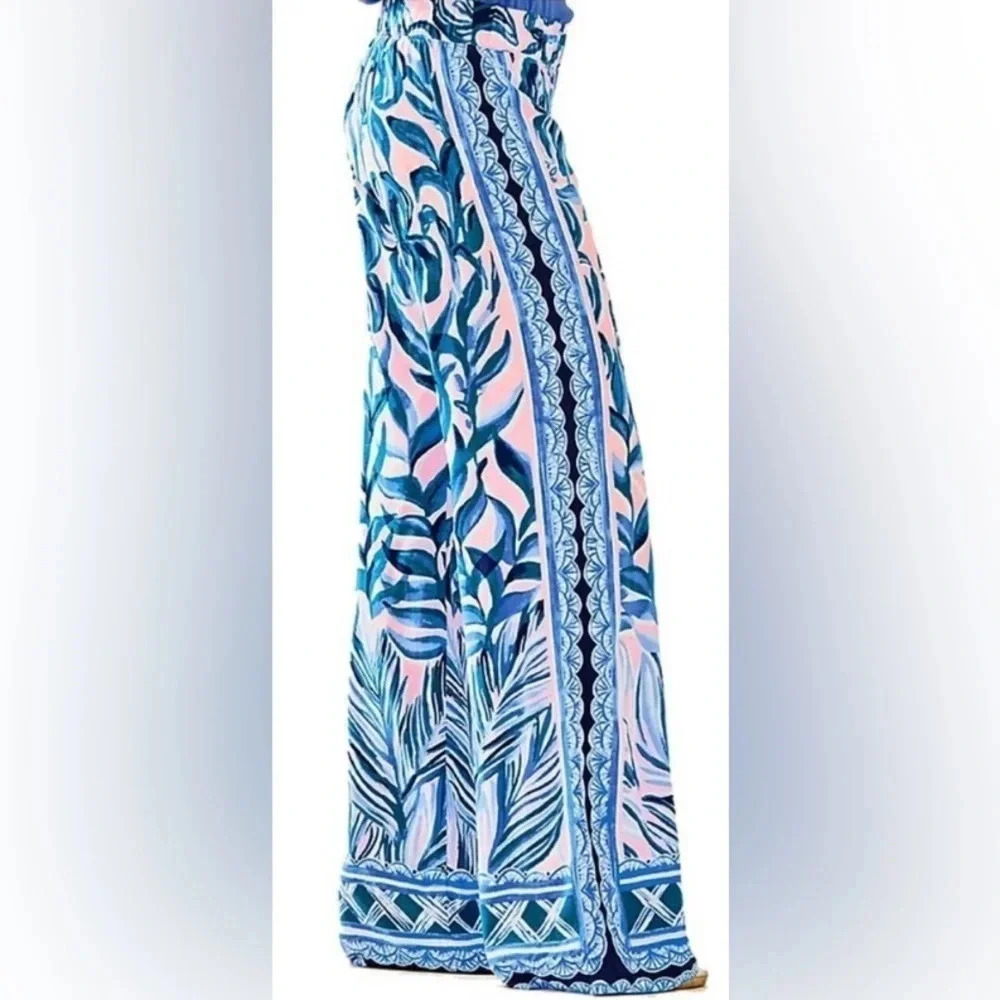 Lilly Pulitzer Pants Women’s XS Bal Harbour Palazzo Pink Tropics Heat Wave - Picture 3 of 13